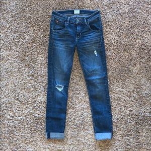 Cropped, Hudson Jeans with holes!